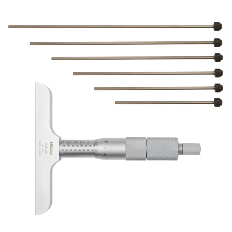 Depth Micrometer, Interchangeable Rods 0-150mm, 101mm Base 129-116