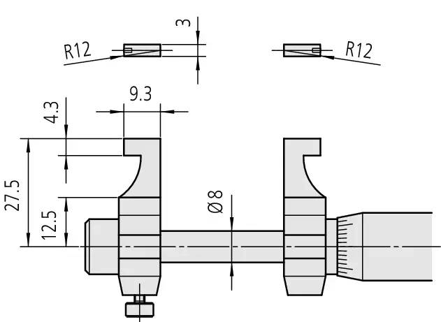 Caliper Jaw Inside Micrometer 125-150mm 145-190