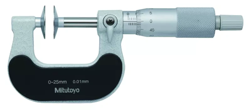 Disc Micrometer, Hardened Steel Disks 0-25mm, Disk=20mm 123-101