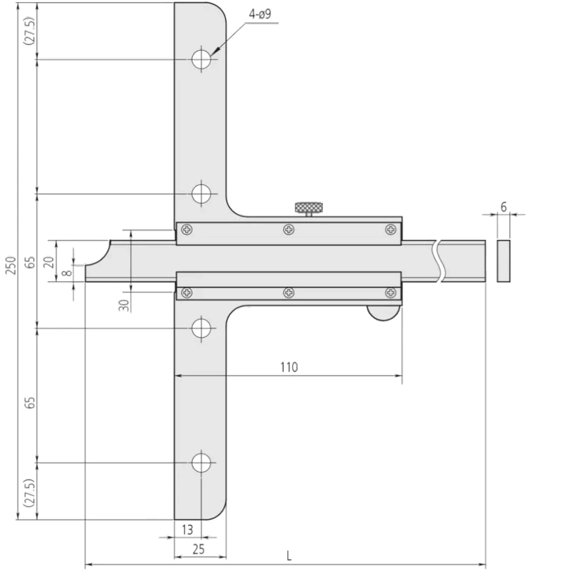 Vernier Depth Gauge 0-600mm, 0,02mm, Fine adjustment 527-104