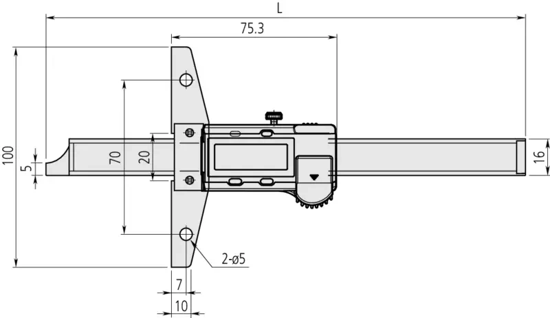 Digital ABS Depth Gauge 0-300mm 571-203-30