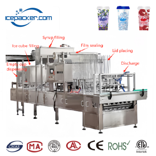 方冰杯填充機，方冰杯填充旋蓋機,製冰機、製冰機製造商| 製冰機上海填充包裝