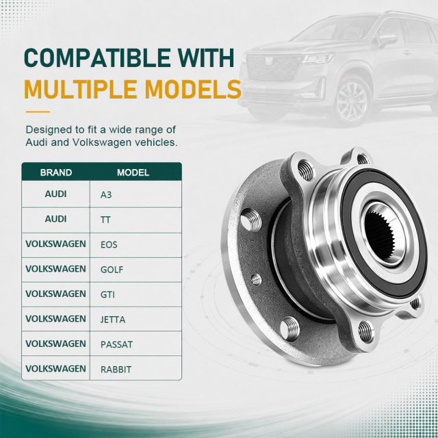 1T0498621 Premium Rear Wheel Hub Bearing Replacement 1K0407621F for Audi Seat Skoda Volkswagen VW