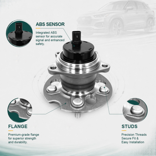 42450-42020 Rear Wheel Hub Bearing Replacement 42450-42030 for Toyota RAV4 1996-2005 FWD Professional Automotive Engineered