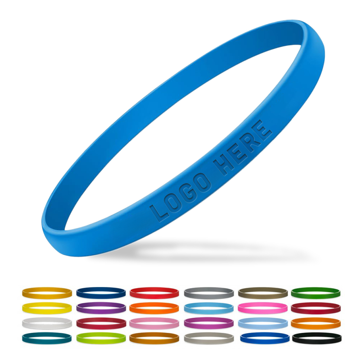 Narrow Debossed Silicone Bracelet