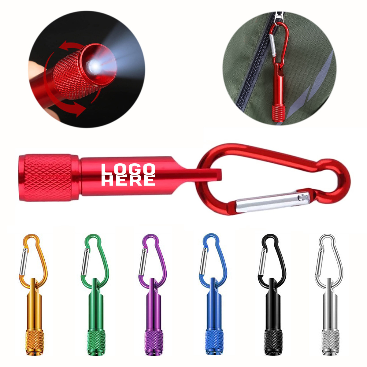 Mini LED Flashlight With Carabiner