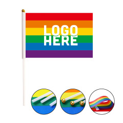 8" x 5 1/2" Rainbow Handheld Flags