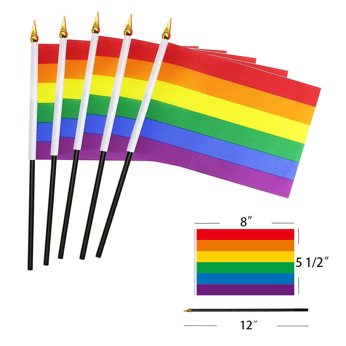 Mini Pride Rainbow Hand Flag