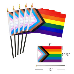 Progress Pride Handheld Flag