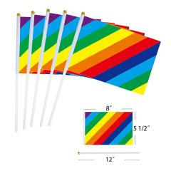 New Pride Rainbow Hand Stick Flags