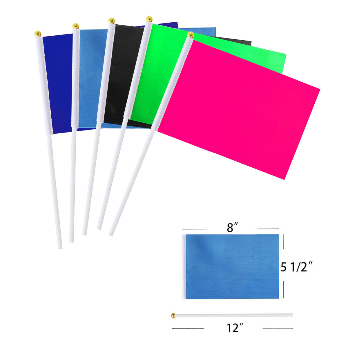 Solid Color Stick Flags