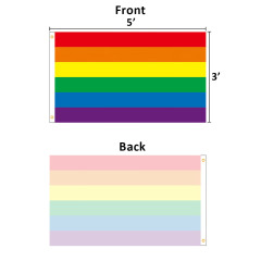 3' x 5' Single-Sided Rainbow Flag