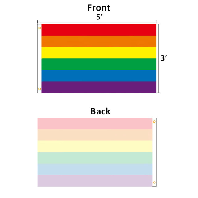 3' x 5' Single-Sided Rainbow Flag