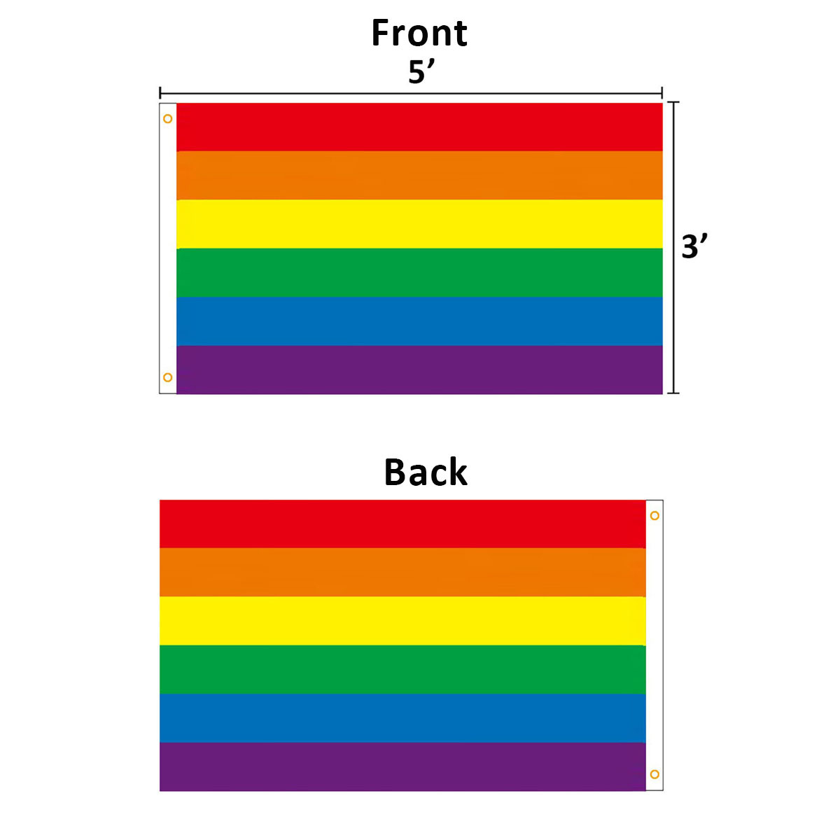Double-Sided Rainbow Flag