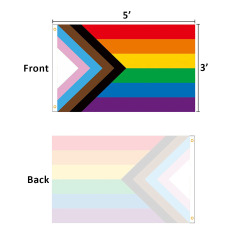 3' x 5' Single-Sided Progress Pride Flag