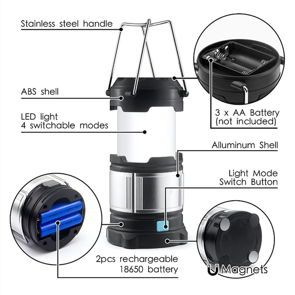 Collapsible Rechargeable Camping LED Lantern