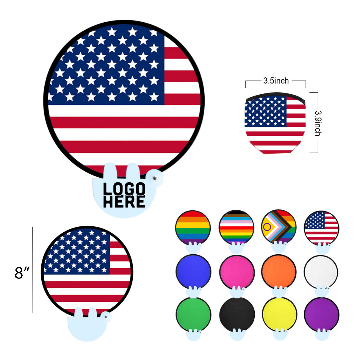 Patriotic Pop-up Folding Fans