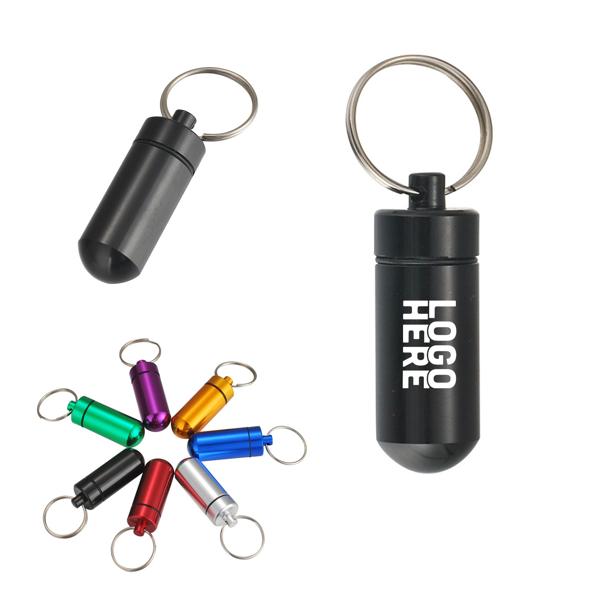 Aluminum Pill Case Keychain