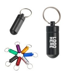 Aluminum Pill Case Keychain