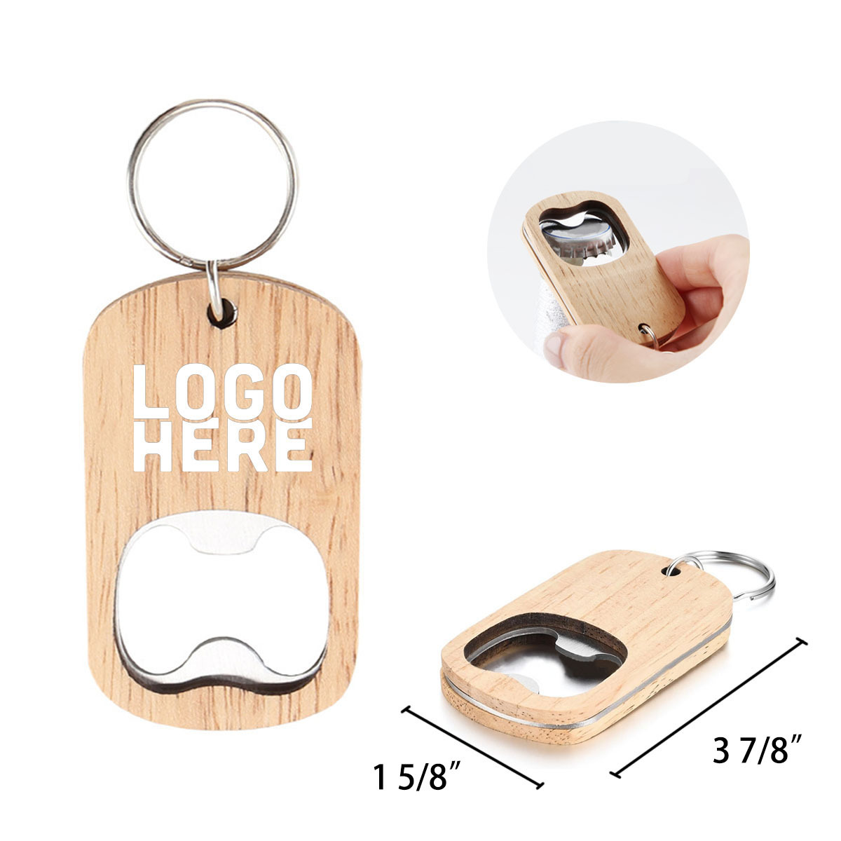 Wooden Keychain Bottle Opener