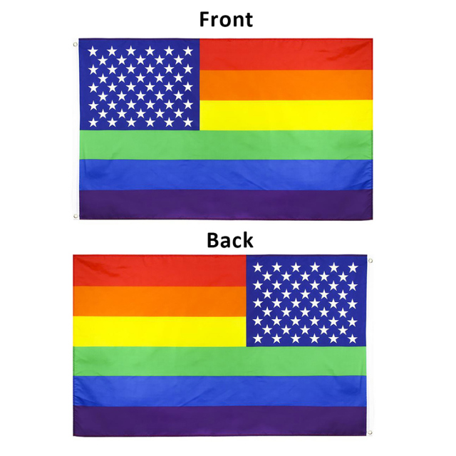 Double-sided USA Rainbow Flags