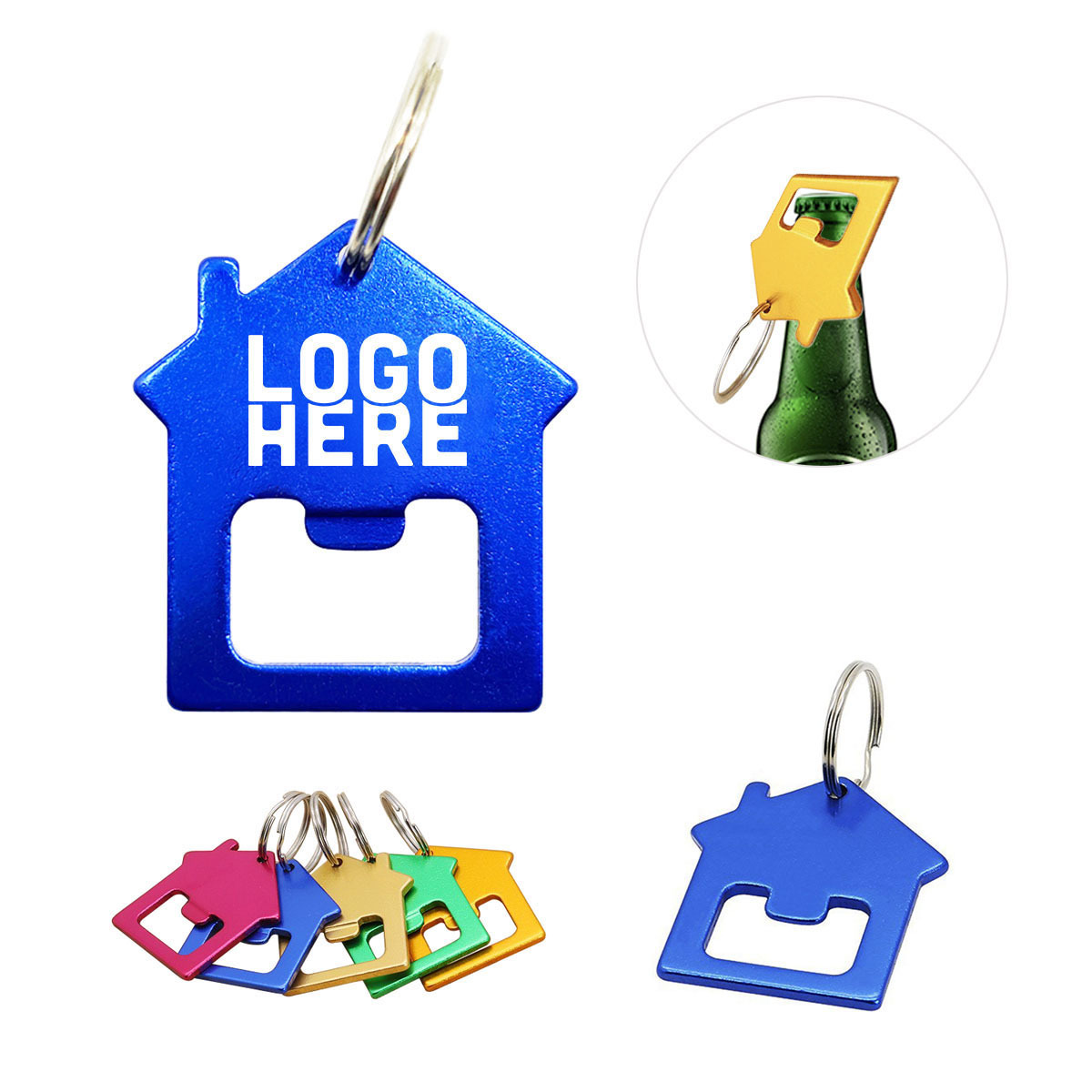 2 in 1 Home Design Bottle Opener Keychain