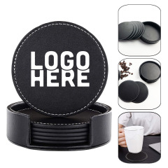 Leather Coasters With Holder