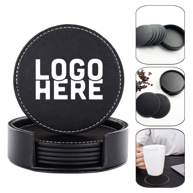 Leather Coasters With Holder