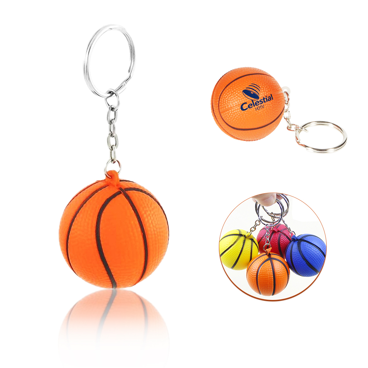 Basketball Stress Reliever Keychain