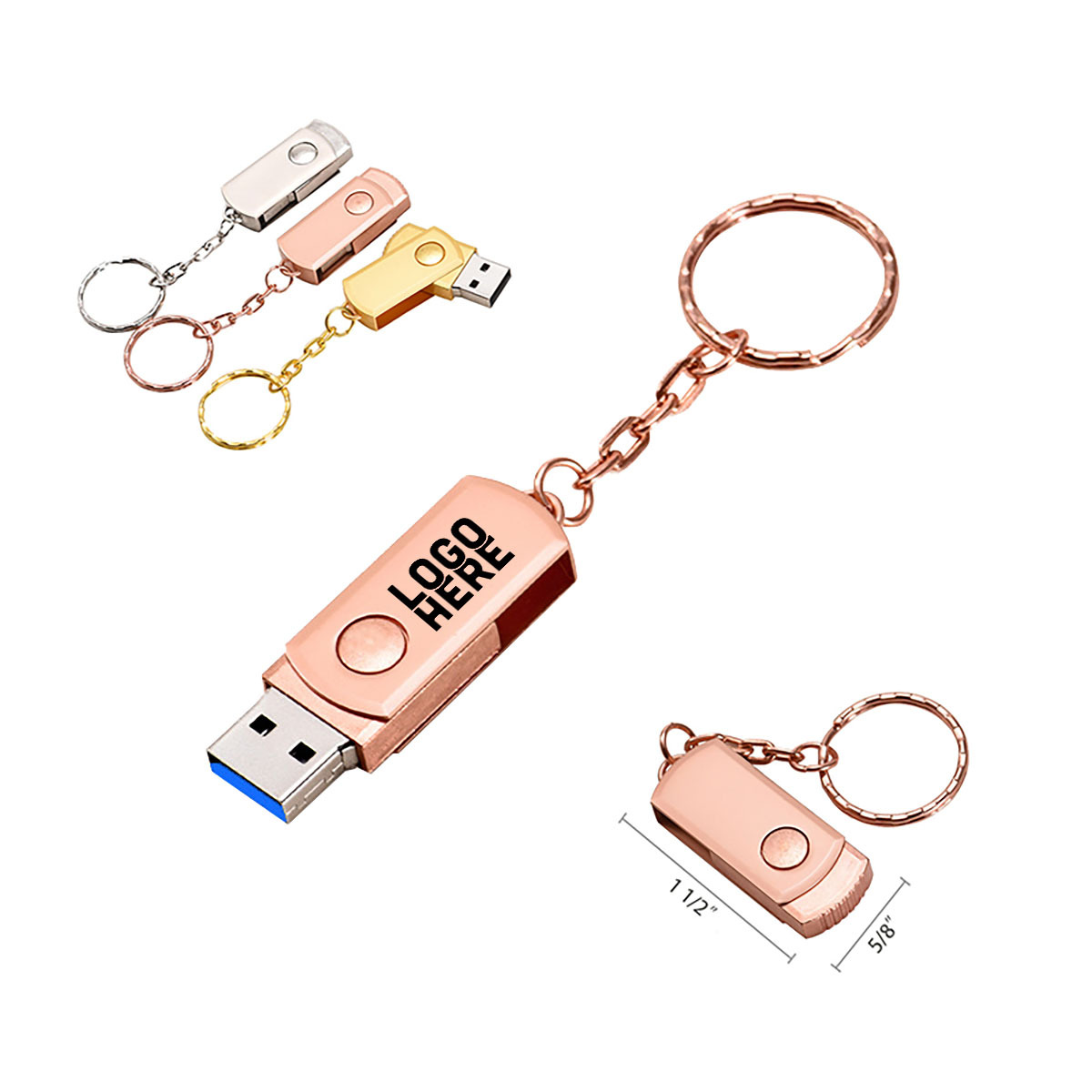 Metal 64GB USB With Keychain