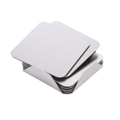 Set of 6 Square Stainless Steel Coasters