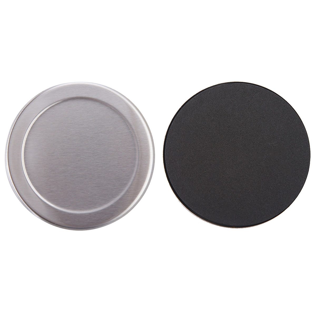 Set of 6 Stainless Steel Round Coasters with Holder