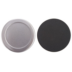 Set of 6 Stainless Steel Round Coasters with Holder