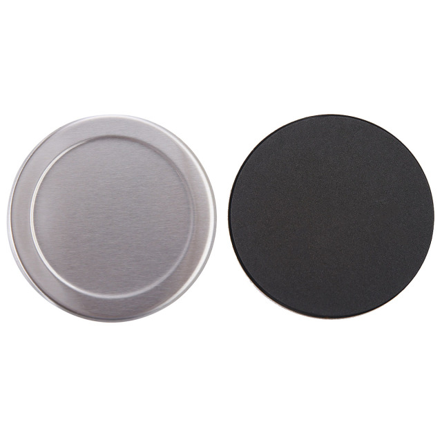 Set of 6 Stainless Steel Round Coasters with Holder