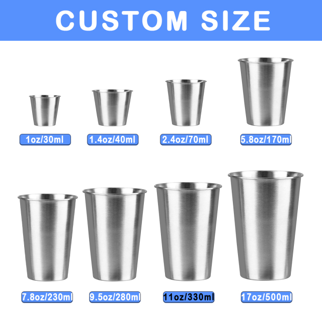 Custom 304 Stainless Steel Pint Cup