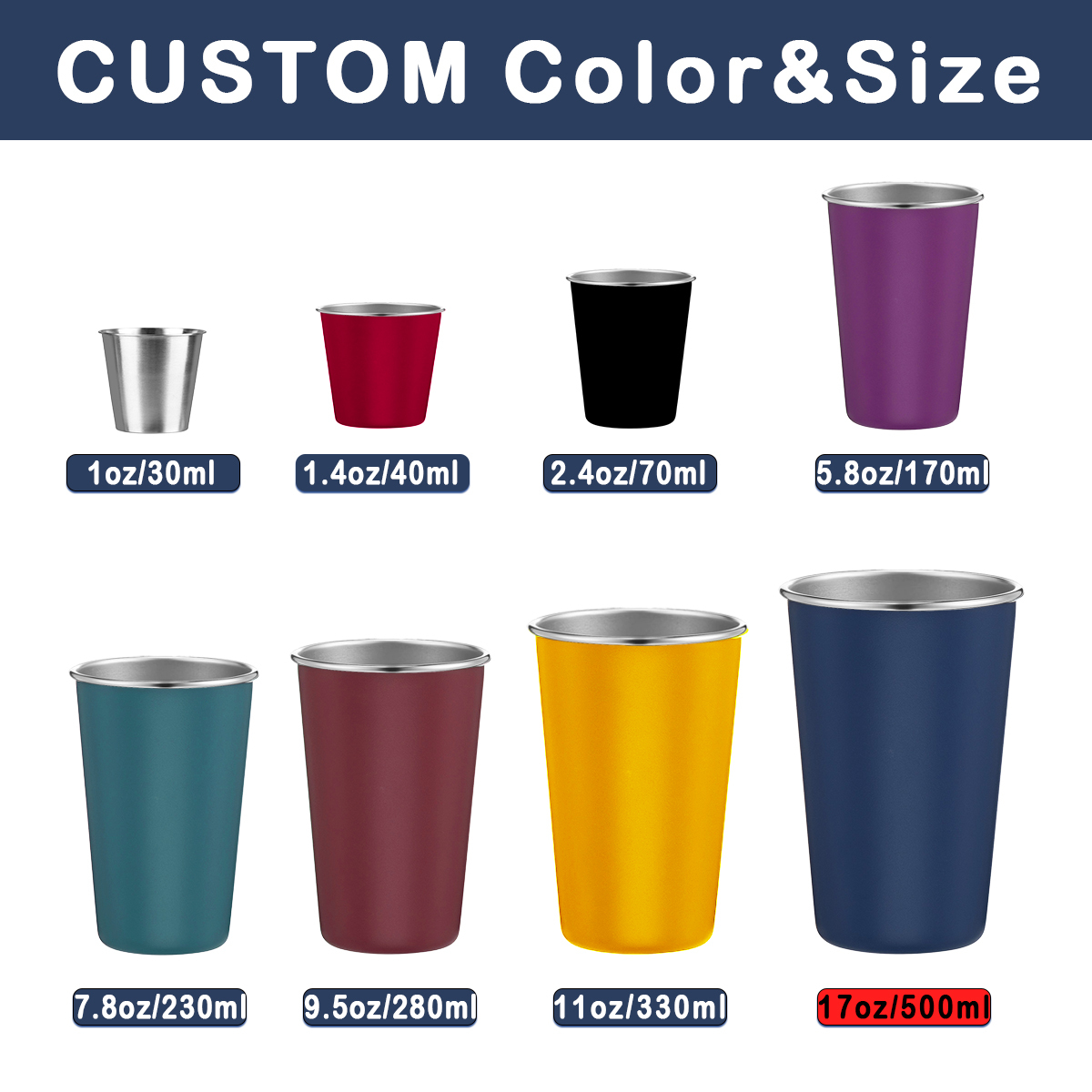 Custom Stainless Steel Pint Glass