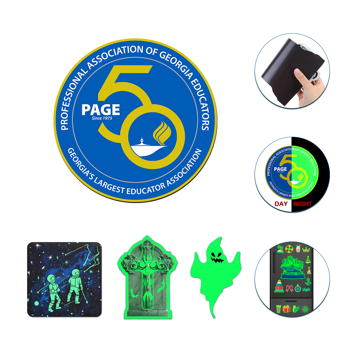 Custom 3'' Shaped Glow Decorative Magnets