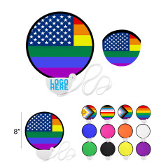 Pop-up LGBT Hand Fans w/ Lanyard