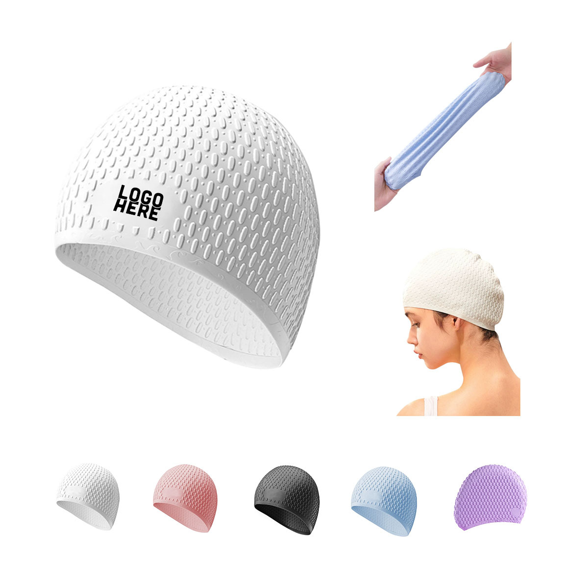 Stretchy Silicone Swim Cap