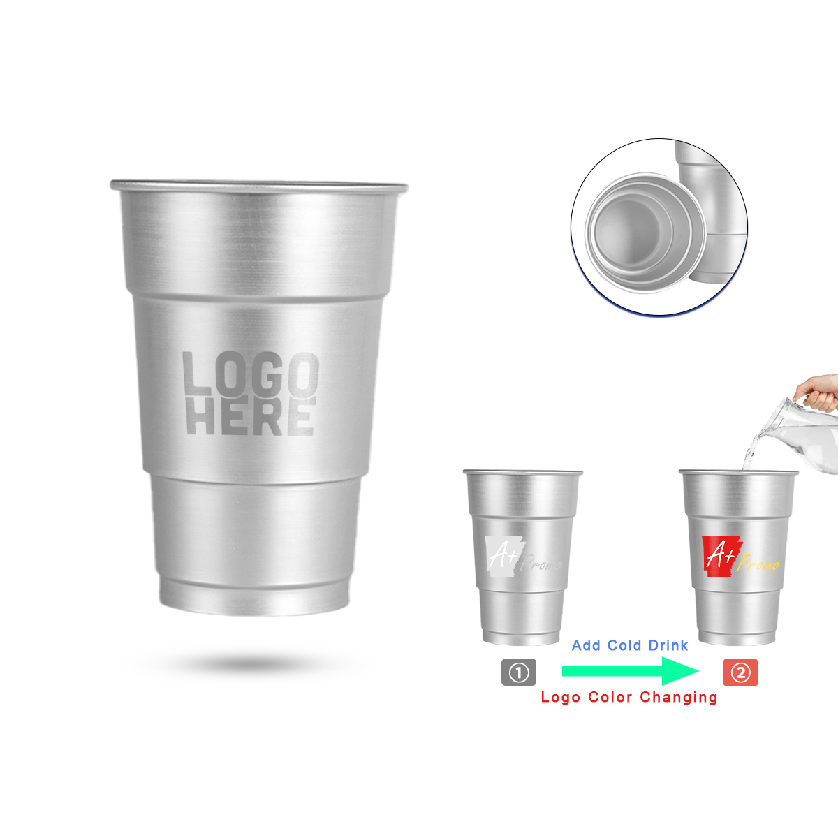 Color-Changing Aluminum Cups