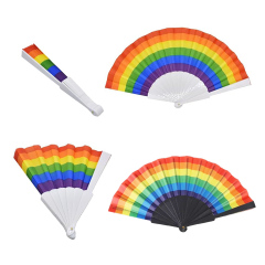 Folding Rainbow Handheld Rave Fans