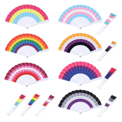 Folding Rainbow Handheld Rave Fans