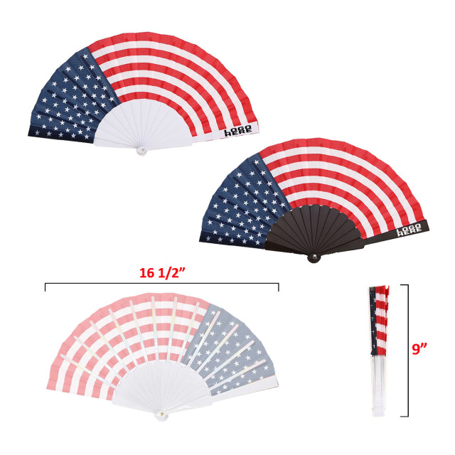 American Flag Foldable Fans