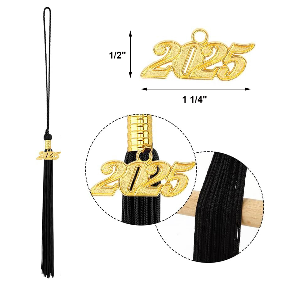 Graduation Cap Tassels With Gold 2025 Charm