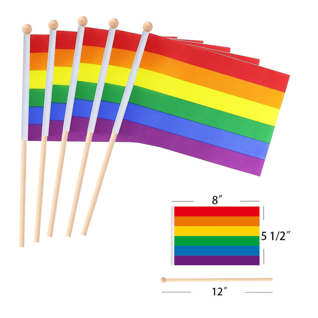 Mini Rainbow Flag With Wooden Stick