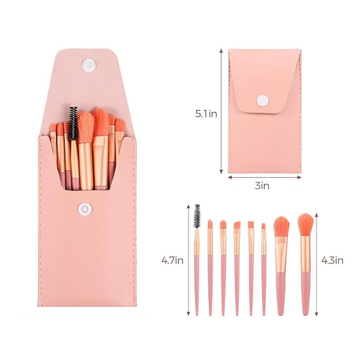 8pcs Travel Makeup Brush Set