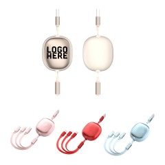 Colorful Retractable One-Three Fast Charging Cable
