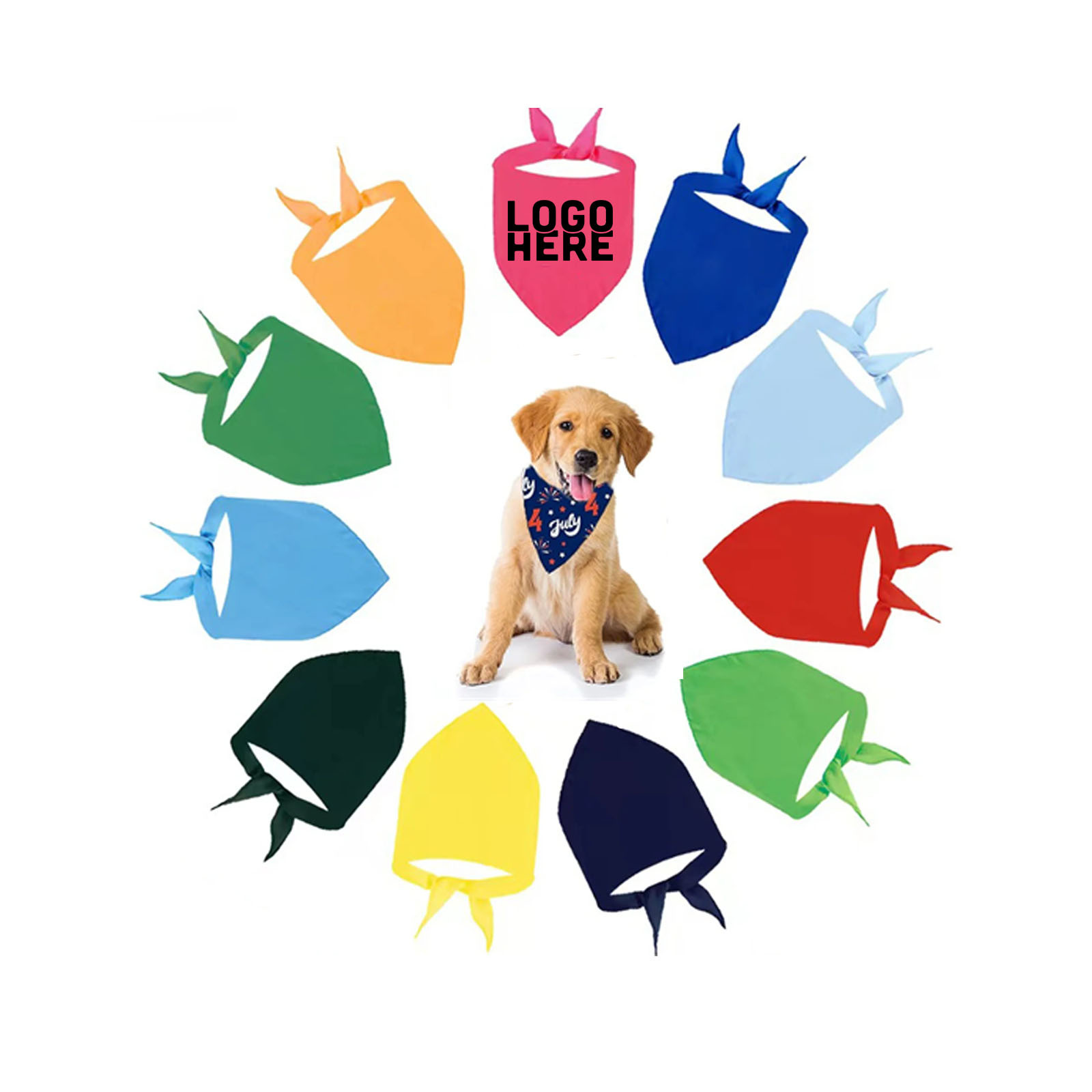 Polyester Full Color Pet Bandana