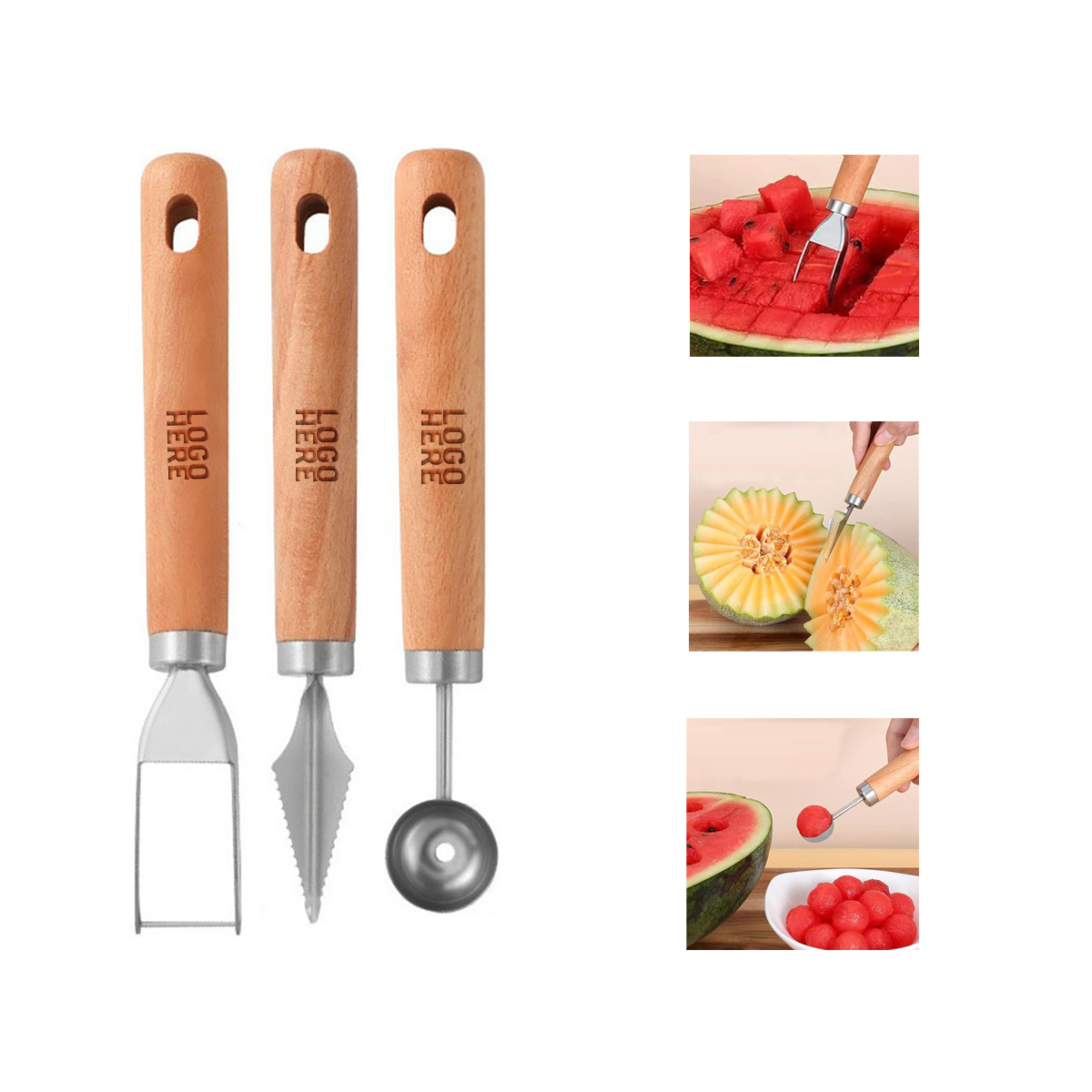 3 Pieces Fruit Carving Tool Set