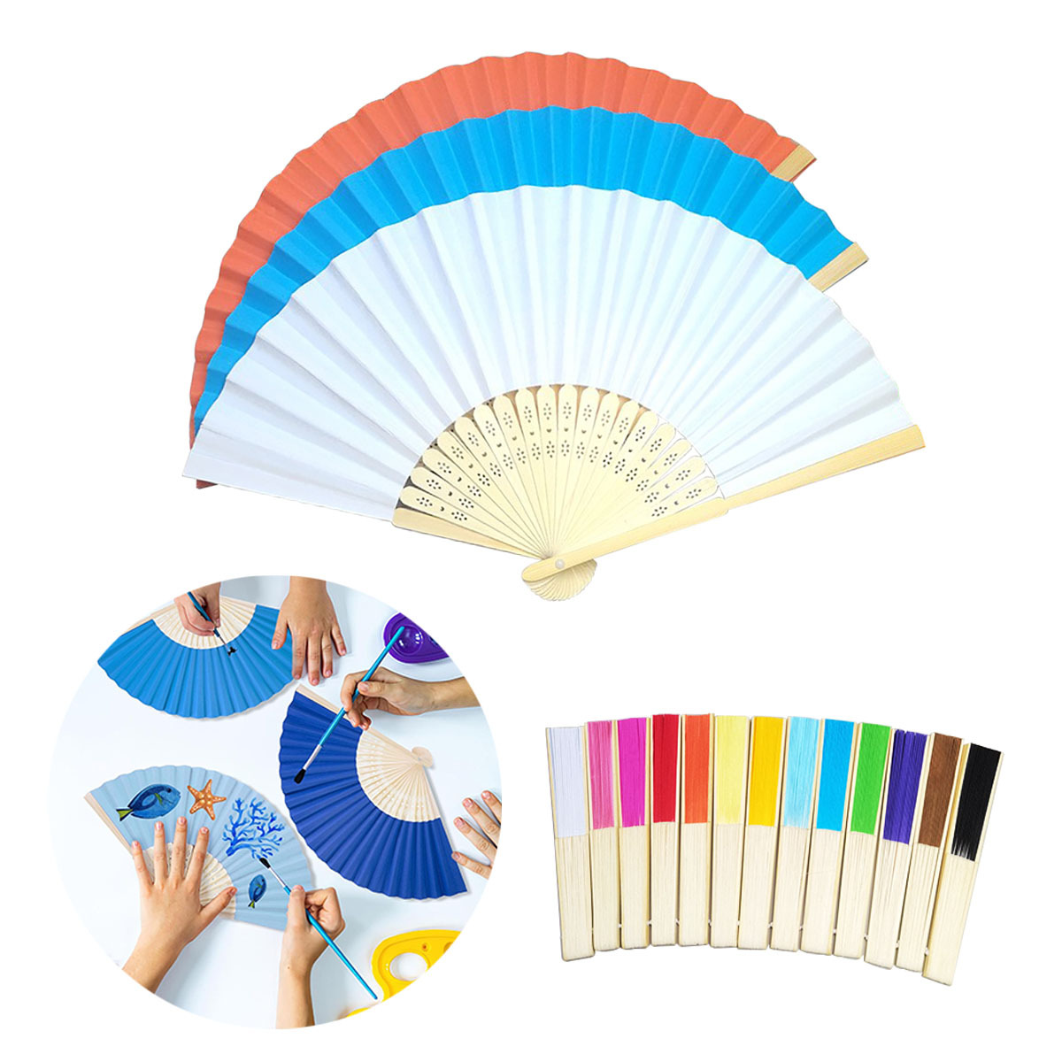 DIY Bamboo Paper Folding Fans